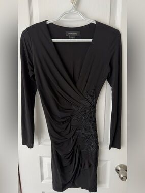 GUESS Marciano Black Long-Sleeve Bodycon Dress with Lace Appliqué 🖤